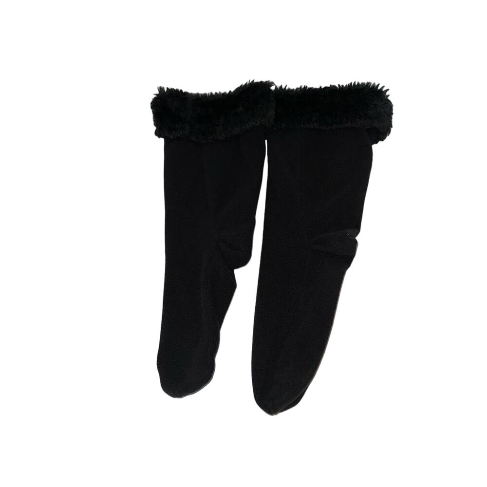 Capelli Black Fur Topped Boot Liner Socks